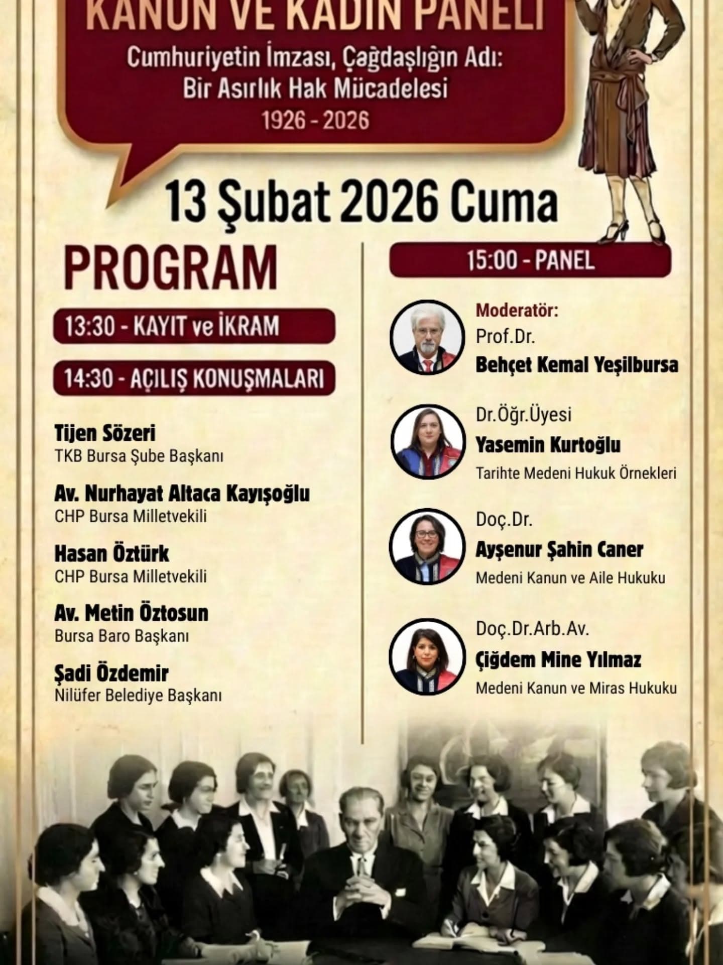 100. Yılında Medeni Kanun ve Kadın Paneli