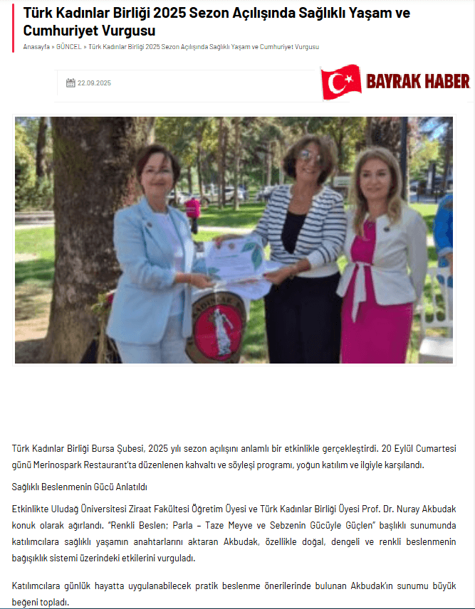 Türk Kadınlar Birliği 2025 Sezon Açılışında Sağlıklı Yaşam ve Cumhuriyet Vurgusu