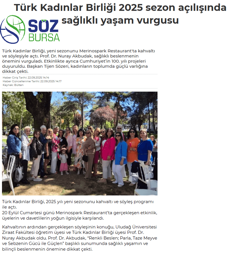 Türk Kadınlar Birliği 2025 Sezon Açılışında Sağlıklı Yaşam ve Cumhuriyet Vurgusu