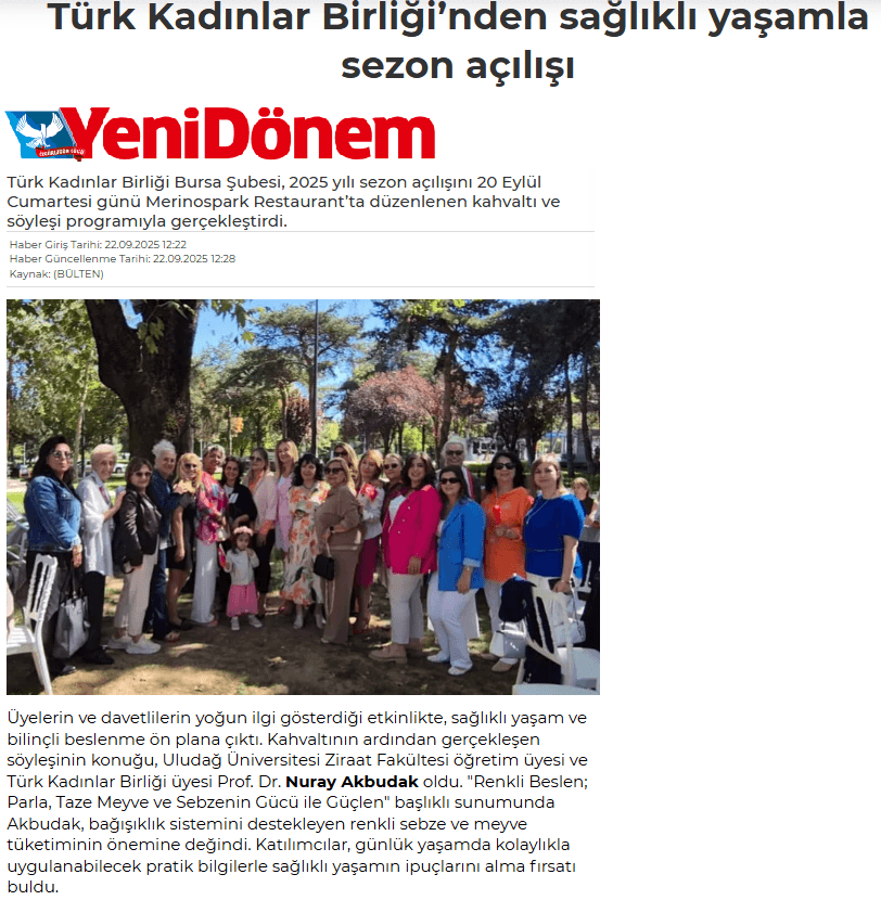 Türk Kadınlar Birliği 2025 Sezon Açılışında Sağlıklı Yaşam ve Cumhuriyet Vurgusu