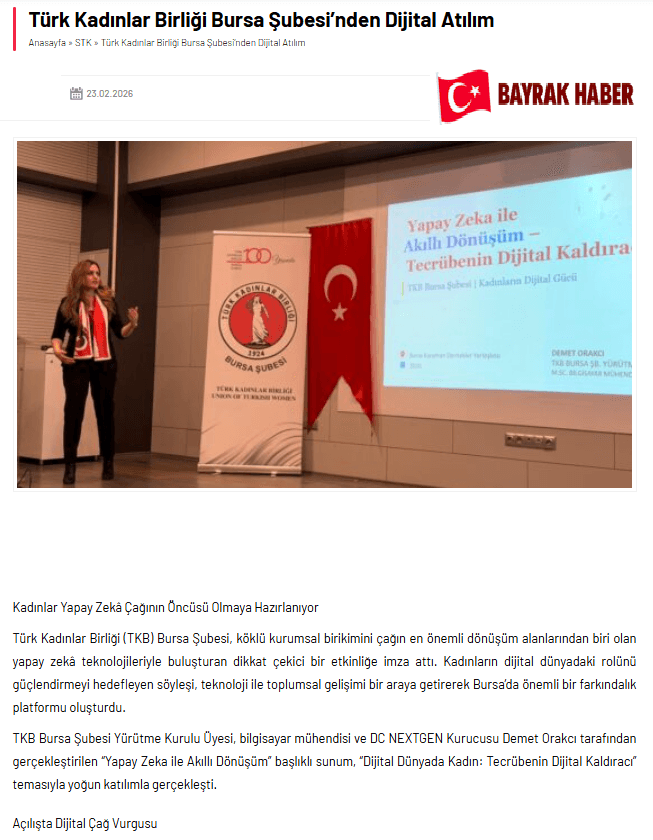 Türk Kadınlar Birliği Bursa Şubesi'nden Dijital Atılım