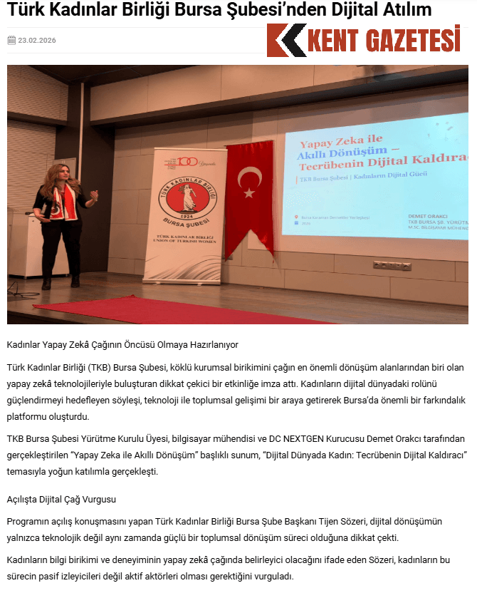 Türk Kadınlar Birliği Bursa Şubesi'nden Dijital Atılım